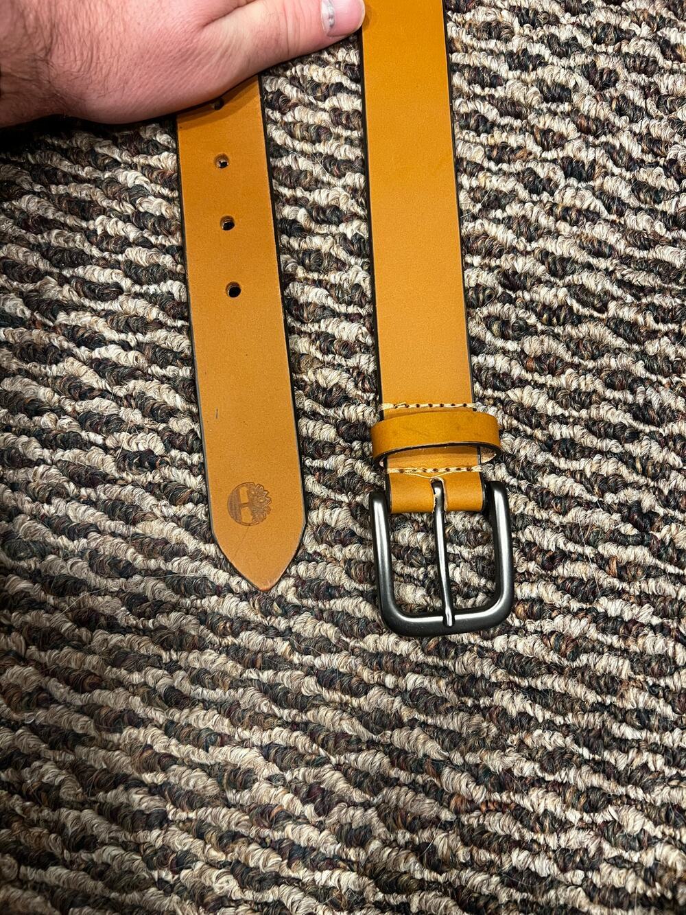 Timberland Men's Tan Wheat Genuine Leather Belt Size 40 Made in USA NWT